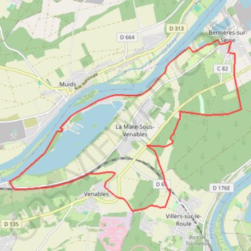 Itinéraire Berniere-Villers-Venable-mare, distance, dénivelé, altitude, carte, profil, trace GPS