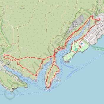 Itinéraire Calanques - Port-Miou - Port-Pin - Envau, distance, dénivelé, altitude, carte, profil, trace GPS