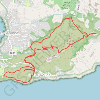 Itinéraire La colle noire le musée de la mine, distance, dénivelé, altitude, carte, profil, trace GPS
