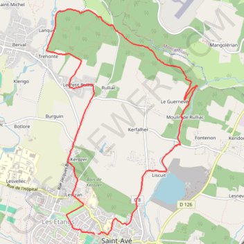 Itinéraire De Saint-Avé au Camp de César, distance, dénivelé, altitude, carte, profil, trace GPS