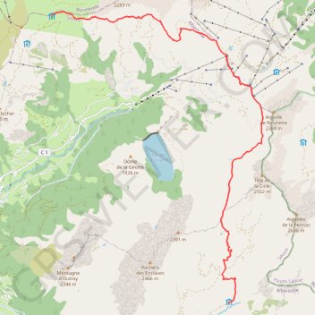 Itinéraire Tête du lac de Roselette, distance, dénivelé, altitude, carte, profil, trace GPS