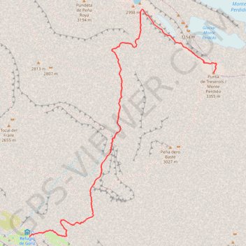 Itinéraire Mont perdu, distance, dénivelé, altitude, carte, profil, trace GPS