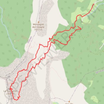 Itinéraire Tournette en ski, distance, dénivelé, altitude, carte, profil, trace GPS