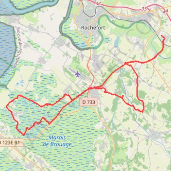 Itinéraire Cabariot vers Brouage, distance, dénivelé, altitude, carte, profil, trace GPS