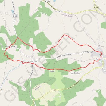 Itinéraire 16-264, distance, dénivelé, altitude, carte, profil, trace GPS