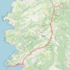 Itinéraire J1 de Bastia à Ajaccio, distance, dénivelé, altitude, carte, profil, trace GPS