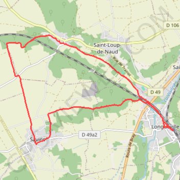 Itinéraire Boucle à partir de Longueville, distance, dénivelé, altitude, carte, profil, trace GPS