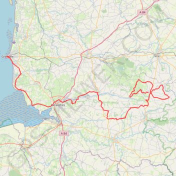 Itinéraire Etape 05 Sourdeval Granville_V2, distance, dénivelé, altitude, carte, profil, trace GPS