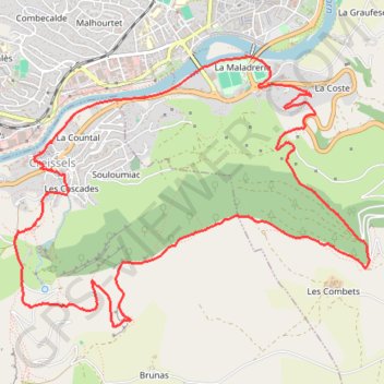Itinéraire Les corniches du Larzac, distance, dénivelé, altitude, carte, profil, trace GPS