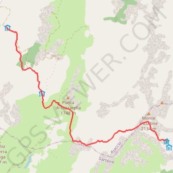 Itinéraire GR20 Asinau-Matalza, distance, dénivelé, altitude, carte, profil, trace GPS