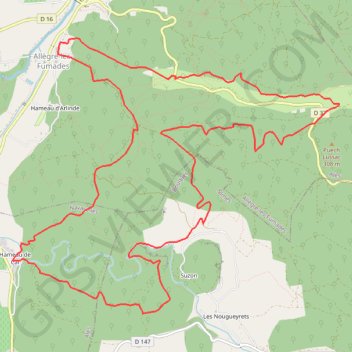 Itinéraire Les Aiguières et la côte d'Allègre, distance, dénivelé, altitude, carte, profil, trace GPS