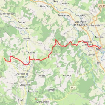 Itinéraire Navarrenx - Bohoteguia, distance, dénivelé, altitude, carte, profil, trace GPS
