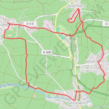 Itinéraire 68-259, distance, dénivelé, altitude, carte, profil, trace GPS