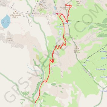 Itinéraire La Cucumelle - Commune de Pelvoux (05), distance, dénivelé, altitude, carte, profil, trace GPS