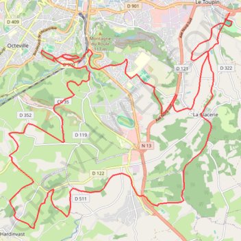 Itinéraire Du Château des Ravalet à Hardinvast, distance, dénivelé, altitude, carte, profil, trace GPS