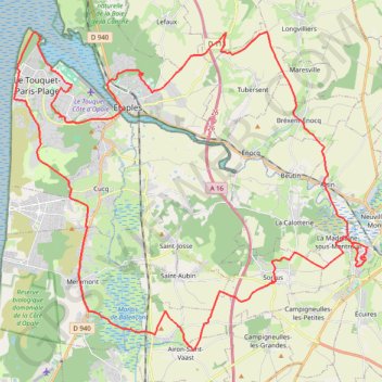 Itinéraire Côte d'Opale, distance, dénivelé, altitude, carte, profil, trace GPS