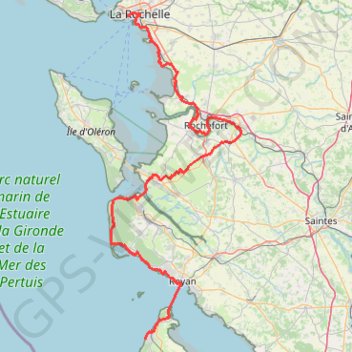 Itinéraire La Rochelle-Soulac, distance, dénivelé, altitude, carte, profil, trace GPS